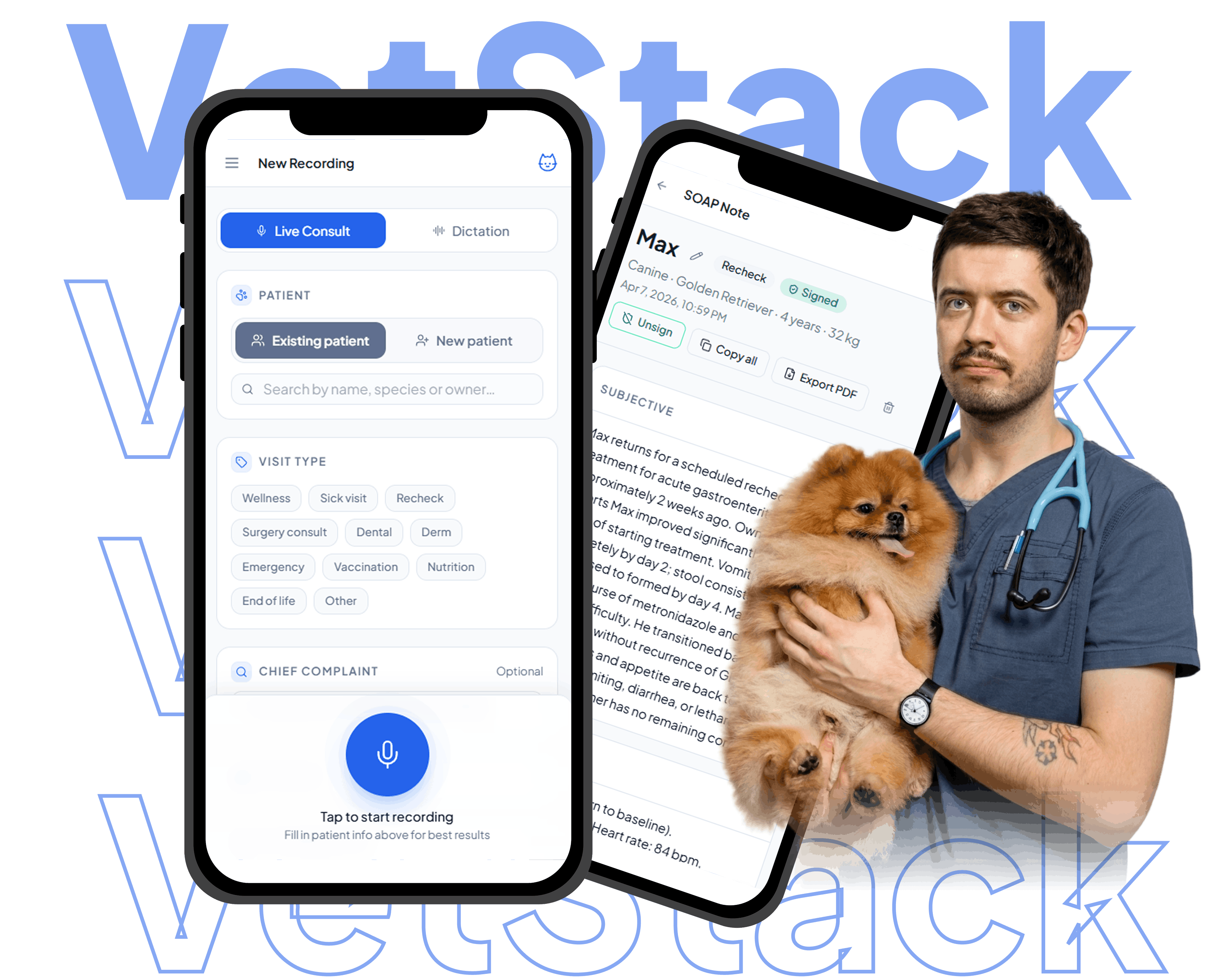 VetStack - record your exam, get a complete SOAP note